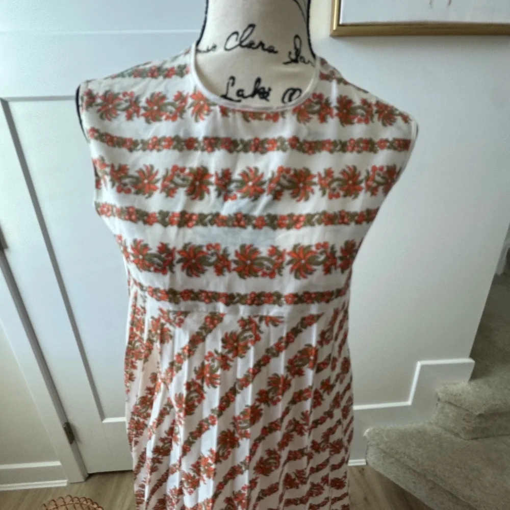 Rare Vintage 1960s Indian Cotton Block Print Folk Dress - Purchased in Paris - Picture 2 of 9